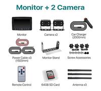 Caméra de recul pour Voiture Caméra de recul numérique sans Fil AHD et Kit de Moniteur de stationnement AHD DVR 9 ''pour Camion/remorque/Bus/RV/camions/remorque(2 Cameras add 64GB)