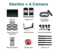 Caméra de recul pour Voiture Caméra de recul numérique sans Fil AHD et Kit de Moniteur de stationnement AHD DVR 9 ''pour Camion/remorque/Bus/RV/camions/remorque(4 Cameras)