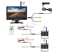 Caméra de recul pour Voiture Caméra de recul sans Fil avec Moniteur for remorque Parking Voiture caméra de recul étanche 7 "écran HD for Camion RV 24V(700W-2CAM)