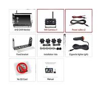 Caméra de recul pour Voiture Caméra d'enregistrement DVR de Sauvegarde sans Fil numérique AHD et Kit de Moniteur AHD 9 Pouces 4CH for Camion/remorque/Bus/camions/remorque(with a Camera)