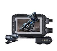 Caméra de recul pour Voiture Full HD 1080P Moto DVR Dash Cam Avant Vue arrière étanche Moto caméra GPS enregistreur enregistreur boîte(TF Card 128GB)