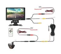 Caméra de recul pour Voiture MJDOUD 7 Pouces Voiture AHD Moniteur avec caméra de recul 1080P Vision Nocturne 24V caméra arrière Moniteur Ensemble for stationnement 1024 * 600 écran(700AHD-BKHS-6M)