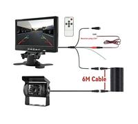 Caméra de recul pour Voiture MJDOUD 7 Pouces Voiture Vue arrière caméra Moniteur for Camion stationnement 9-36V Bus Affichage de sécurité avec 1024 * 600 HD écran LCD Universel(700H-BUS-6M)