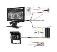 Caméra de recul pour Voiture MJDOUD 7 Pouces Voiture Vue arrière caméra Moniteur for Camion stationnement 9-36V Bus Affichage de sécurité avec 1024 * 600 HD écran LCD Universel(700-BUS-6M)
