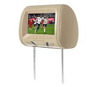 Caméra de recul pour Voiture Moniteur d'appui-tête de Voiture Universel 7 Pouces TFT écran LED Lecteur multimédia MP5 Support d'oreiller USB/SD entrée FM/Haut-Parleur/caméra(707-Beige)