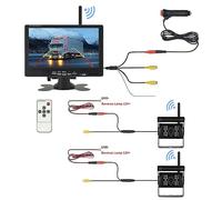 Caméra de recul pour Voiture Moniteur sans Fil de Voiture avec caméra de recul for stationnement de remorque caméra de recul étanche 7 "écran HD for Camion RV 24V(2CAM)