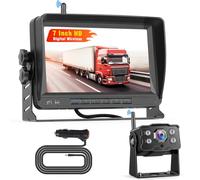 Caméra de Recul sans Fil 1080P, Écran IPS 7 Pouces, IP68 Étanche, Vision Nocturne IR, Lignes de Conduite DIY, pour Camion, Bus, Camionnette, Camping Car, Pick-up