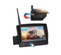 Caméra de Recul Sans Fil à Énergie Solaire avec Moniteur D'Enregistrement DVR 1080p AHD de 7 Pouces pour Voiture/Camion/Remorque