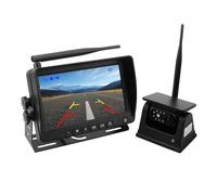 Caméra De Recul sans Fil À Énergie Solaire avec Moniteur D'enregistrement DVR De Vue Arrière AHD 7 "pour Camping-Car/Camion/attelage/remorque(Monitor with Camera,None)