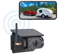 Caméra de recul sans fil à énergie solaire avec Wi-Fi, résolution 1080p HD et détection par IA, fixation magnétique pour camping-cars,