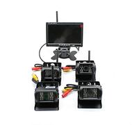 Caméra de recul sans fil avec moniteur sans fil de 7 pouces, 4 caméras de recul sans fil et télécommande pour autobus, camions et familles
