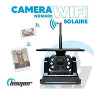 Caméra de Recul Solaire ou Caméra de Surveillance Solaire - Magnétique - Sans Fil Sans Ecran sur Smartphone - Batterie 9600mAh