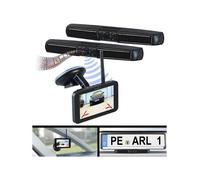 Lescars Caméra de recul solaire sans fil Full HD PA-600 avec moniteur et caméra frontale