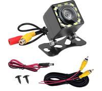 Caméra de Recul Voiture 1080P Ultra HD, 12 LED Vision Nocturne Super Universel 170° Grand Angle Fish-Eye, 12V-24V Étanche IP68 Caméra Arrière pour Voiture SUV Camion Pickup Van Camping-Car Agriculture