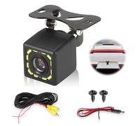 Camera De Recul Voiture 170° Grand Angle, Super Vision Nocturne avec 12 LED, Mini Caméra étanche Ip67 pour Installation De Caméra De Recul pour Voiture, Camion, Van, Camping Car Et Remorque