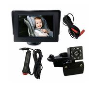 Caméra de rétroviseur pour siège auto avec vision nocturne infrarouge et rotation à 360 degrés pour la surveillance des enfants