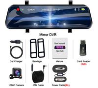 Caméra De Rétroviseur Pour Voiture E-Ace P,2.5k,Avec Écran Tactile,Enregistreur Vidéo Pour Rétroviseur,Avec Gps,Wifi,24h De Stationnement,Dvr,Boîte Noire,1440 - Type A37 Dvr-15m Rcc-Bl