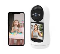 Caméra de sécurité, 3MP PTZ WiFi IP Camera.Video Call 2.8 inch IPS Screen Cried Detection Security Camera Monitor(3MP NO SD Card)