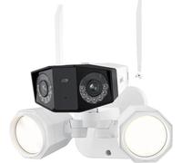 caméra de sécurité 4K, grand angle 180°, détection de personnes IA , focale fixe, PAL, caméra WiFi Ajouter de la lumière