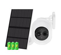 Caméra de sécurité, 4MP Solar Surveillance Cameras With 7800mAh Battery PIR Human Detection Solar Camera Outdoor White Light Wireless IP Camera Pour la sécurité de votre domicile(4MP NO SD Card)
