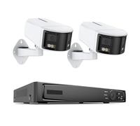 Caméra De Sécurité 6MP Double Objectif 8CH NVR Ultra HD POE AI Détection Humaine CCTV Kit De Surveillance Vidéo 180 Degrés Panoramique(None,8CH 6MP Camera)
