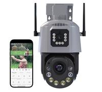 Caméra de sécurité, 8MP 4K caméra extérieure double objectif PTZ 36X Zoom optique Ai humain détecter Surveillance couleur Vision nocturne caméra IP sans fil Pour la sécurité de votre domicile(8MP Add