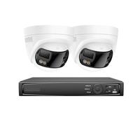 Caméra De Sécurité 8MP 4K Double Objectif 8 Canaux NVR Ultra HD POE AI Détection Humaine CCTV Kit Vidéosurveillance Panoramique À 180 Degrés(1T,2pcs Camera)