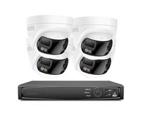 Caméra De Sécurité 8MP 4K Double Objectif 8 Canaux NVR Ultra HD POE AI Détection Humaine CCTV Kit Vidéosurveillance Panoramique À 180 Degrés(2T,4pcs Camera)
