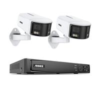 caméra de sécurité 8MP, vue panoramique 180°, IP66 résistant aux intempéries, 8CH NVR 2Pcs Kits None