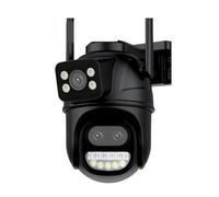 Caméra de sécurité, 9MP 5K HD caméra IP extérieure 8x Zoom trois objectifs double écrans PTZ suivi automatique 6MP sécurité à domicile CCTV Surveillance pour la sécurité de la maison(6MP Add 64G Card)