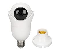 Caméra de sécurité à ampoule, support de lampe E27 facile à installer Caméras de surveillance domestique sans fil 2.4G 5G WiFi 360°, audio bidirectionnel, vision nocturne, pour la sécurité domestique