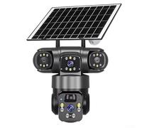 Caméra de sécurité à énergie solaire, caméra extérieure WiFi avec 8000 MA, 360 degrés 360 degrés intelligence sans fil pour la maison ou le bureau (noir)