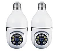 Caméra de sécurité avec ampoule de vision, caméra vidéo intelligente HD 1080p WiFi bidirectionnel vision nocturne intérieur extérieur détection de mouvement à 360 degrés avec carte SD