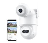 Caméra de sécurité, Caméra 8MP PTZ double écran AI suivi automatique Vision nocturne caméra de Surveillance CCTV caméra IP de sécurité extérieure 4MP Pour la sécurité de votre domicile(4MP NO SD Card)