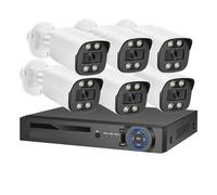 Caméra de sécurité, Caméra de sécurité IP 8MP 4K avec détection e, système AI POE NVR, Kit CCTV Couleur, Vision Nocturne, vidéosurveillance extérieure à Domicile(None,8CH NVR 6 AI Camera)