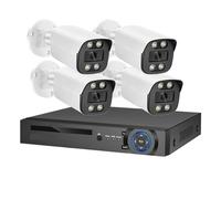 Caméra de sécurité, Caméra de sécurité IP 8MP 4K avec détection e, système AI POE NVR, Kit CCTV Couleur, Vision Nocturne, vidéosurveillance extérieure à Domicile(None,4CH NVR 4 AI Camera)