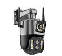 Caméra de Sécurité, Caméra de Surveillance extérieure IP WiFi binoculaire 4K 6K/12MP avec Zoom Hybride PTZ 10x, Suivi Automatique, étanche, capacité 128 Go.(12MP NO SD Card)