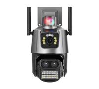 Caméra de sécurité cellulaire Caméra IP HD 9MP, Protection de sécurité à trois objectifs, caméras de Surveillance , Zoom 8X, PTZ, vidéosurveillance sans fil, alarme lumineuse de Police Résolution HD(9