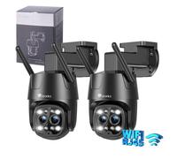 Caméra de sécurité - Ctronics - Lot de 2 - 4MP - Zoom 6X - WiFi 2,4/5GHz - IP66