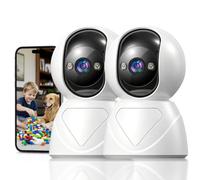 Caméra de sécurité d'intérieur inclinable 5G/2,4 G, 1080p pour moniteur de bébé/personne âgée, caméras de vidéosurveillance WiFi, sirène d'alarme, vision nocturne, conversation bidirectionnelle, SD