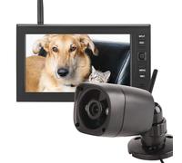 Caméra de Sécurité Extérieure Sans Fil,7 pouces LCD WIFI 4CH 2.4Ghz Caméras Surveillance Système de Moniteur de Sécurité Vidéo à Domicile HD Affichage des Caméras Intelligentes IR avec Carte 8G TF(UE)