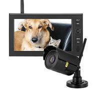 Caméra de Sécurité Extérieure Sans Fil,7 pouces LCD WIFI 4CH 2.4Ghz Caméras Surveillance Système de Moniteur de Sécurité Vidéo à Domicile HD Affichage des Caméras Intelligentes IR avec Carte 8G TF(UE)