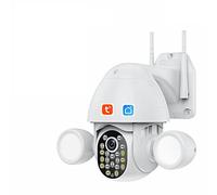 Caméra De Sécurité Extérieure,Tuya Smart 3MP Surveillance Camera Lights Wifi AI Humanoïde Détection Cloud CCTV LED Ampoule Caméra De Sécurité