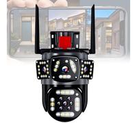 Caméra de sécurité extérieure, vue à 360°, suivi automatique, étanche, WiFi, HD, stockage dans le cloud, interphone vocal bidirectionnel, sécurité à domicile
