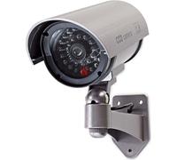 Caméra de sécurité factice | Boule | IP44 | Alimentation par piles | Extérieur | Fixation murale incluse | Gris