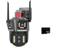 Caméra de sécurité grand angle, Caméra IP WiFi extérieure 6K HD, Zoom 10X, PTZ, quatre objectifs, trois double écran, 5K, 12mp, 16mp, suivi automatique, vidéosurveillance avec une conception d'amplifi