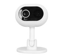 Caméra de sécurité HD 1080P avec vision nocturne, réglage à 360, WiFi, double voie et détection de mouvement, blanche