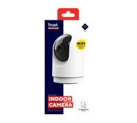 Trust IPCAM-2700 Camera de Surveillance 360° Intérieure avec Vision Nocturne, Sirène et Microphone Intégrés, Détection Humaine, Camera WiFi avec Application, Maison Connectée, Blanc