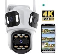 Caméra de sécurité IP, vidéo HD 10MP, double vision de nuit, ajouter 10MP 128 g, prise UE