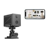 Caméra de Sécurité, Mini caméra IP WiFi 3MP, Batterie Rechargeable 2400 mAh intégrée, détection Humaine, Zoom x5, Surveillance intérieure(3MP NO SD Card)